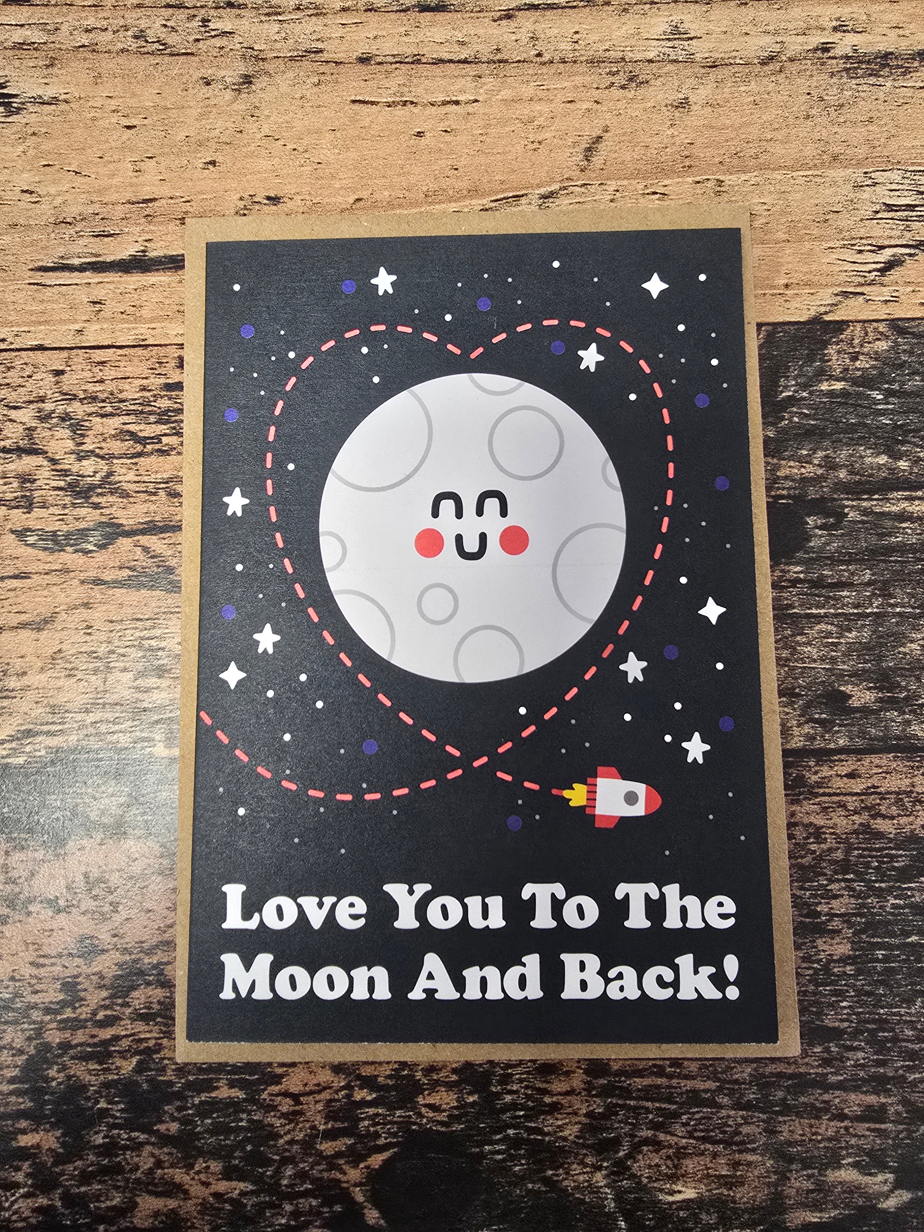 'The Moon and Back' Valentines Card